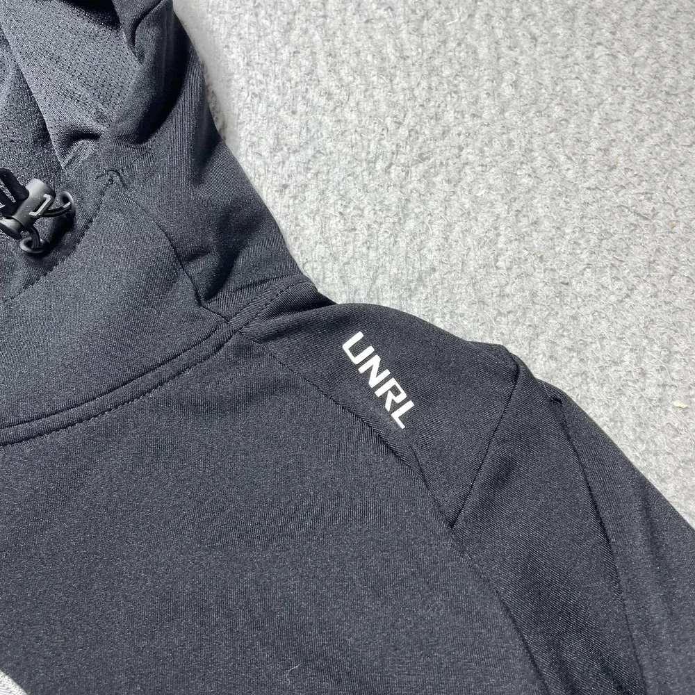 UNRL Hoodie Mens L Black PG Optimal Performance Golf Fleece Pullover Sweatshirt - Picture 3 of 10